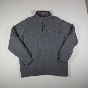 Polo Ralph Lauren Quilted Luxury Jersey Pullover Mens XLT Gray Snap Sweater